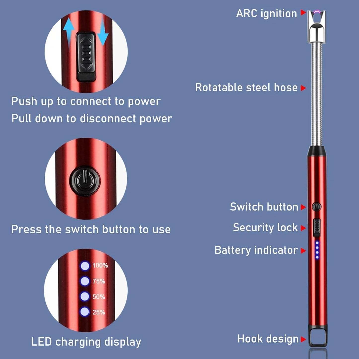 usb rechargeable kitchen lighter