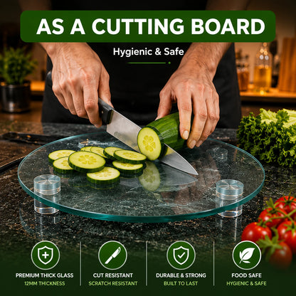 Tempered Glass Heavy Duty Non-Slip Rolling Board with Acrylic Pin