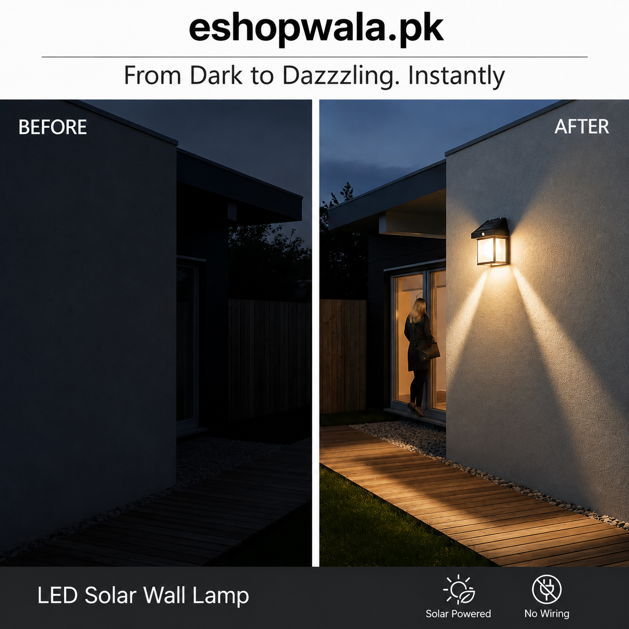 Solar LED Wall Lamp | No Wiring | Motion Sensor | Load Shedding Solution